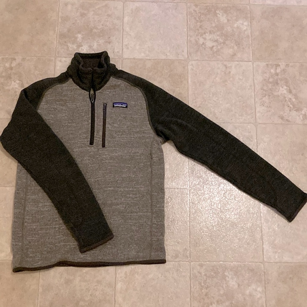 Patagonia Mens Better Sweater 1/4 Zip Fleece, S, Tan/Brown